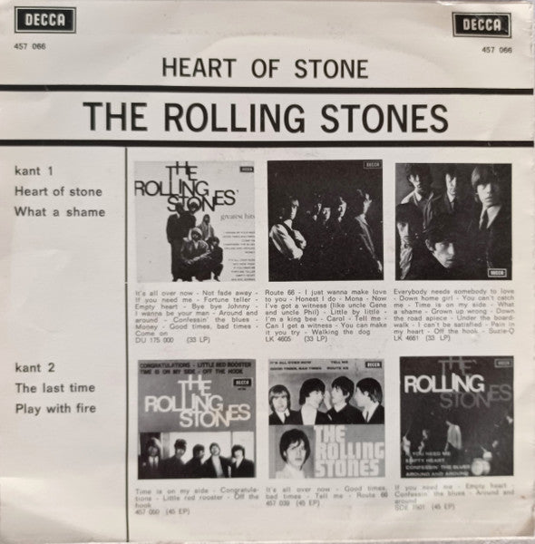 The Rolling Stones : Heart Of Stone (7", EP, Mono)