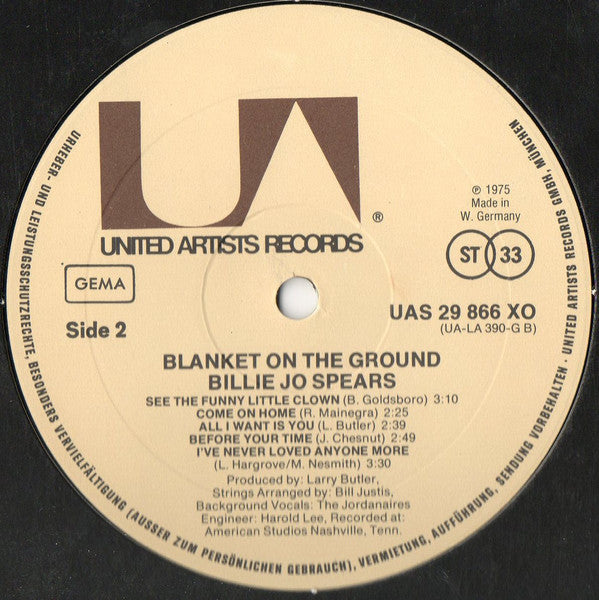 Billie Jo Spears : Blanket On The Ground (LP)