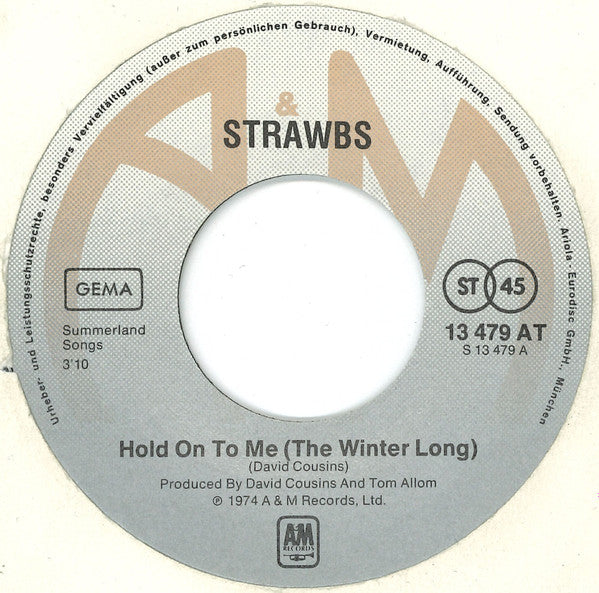 Strawbs : Hold On To Me (The Winter Long) / Where Do You Go (7", Single)