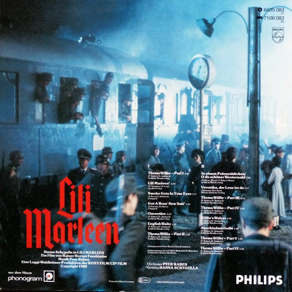 Peer Raben : Lili Marleen - Die Musik Zum Film Von Rainer Werner Fassbinder (LP, Album)