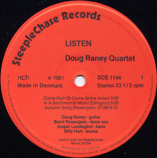 Doug Raney Quartet : Listen (LP, Album)