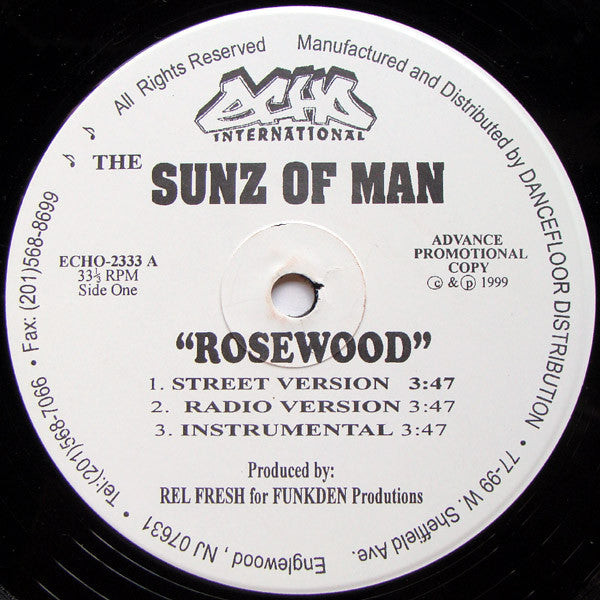 Sunz Of Man : Rosewood / Hell's Inmates (12", Promo)