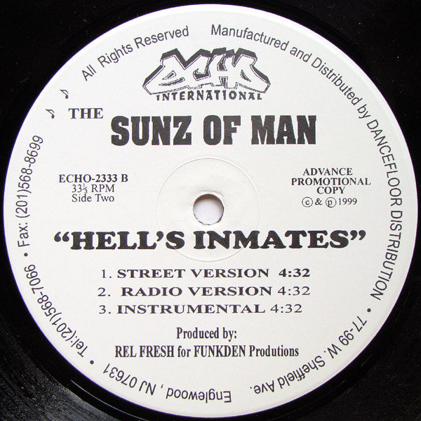 Sunz Of Man : Rosewood / Hell's Inmates (12", Promo)