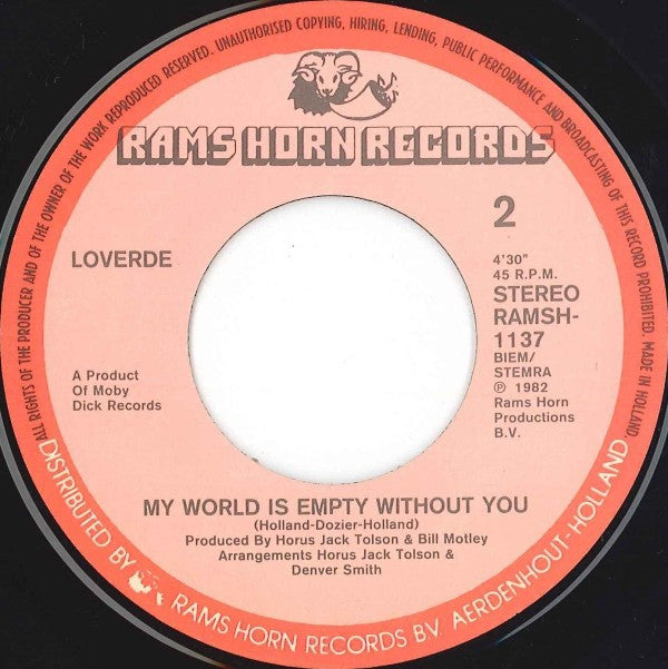 Loverde & Patrick Cowley : Die Hard Lover (7", Single)