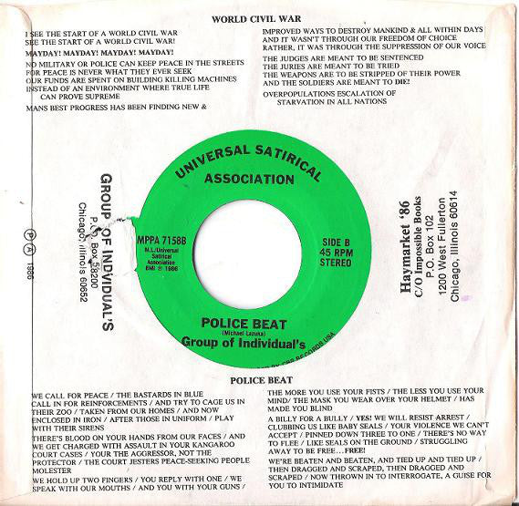 Group Of Individuals : World Civil War (7", Styrene)