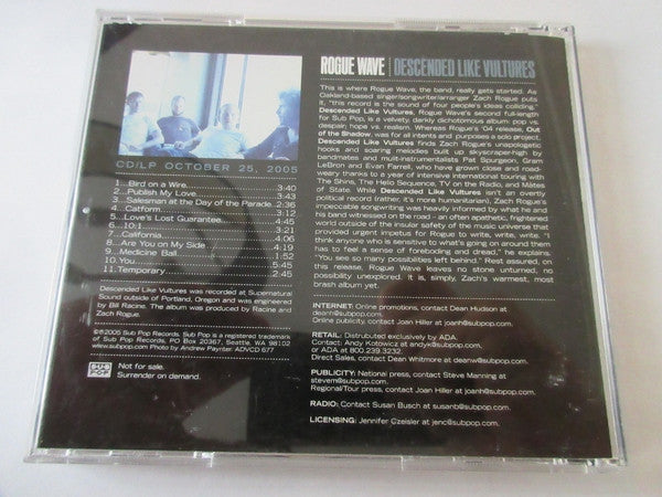 Rogue Wave : Descended Like Vultures (CD, Album, Promo)