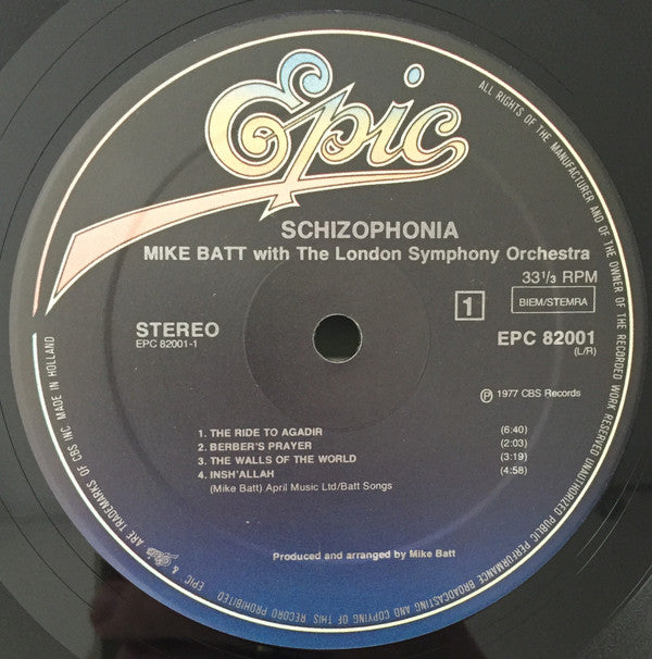 Mike Batt With The London Symphony Orchestra* : Schizophonia (LP, Album, RP, Bla)