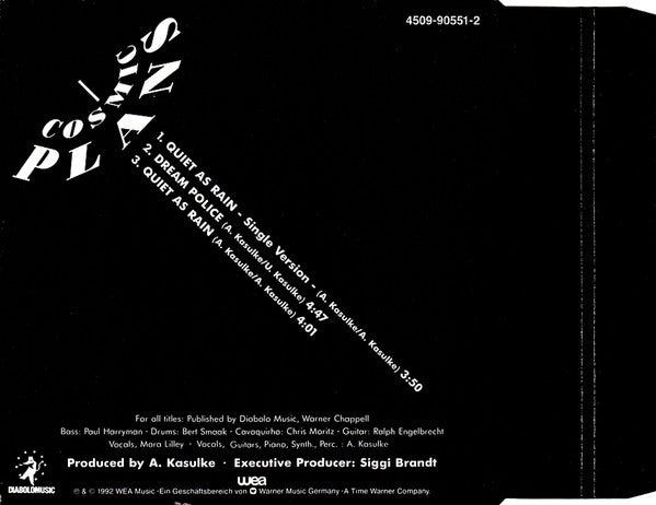 Cosmic Plans : Quiet As Rain (CD, Single)