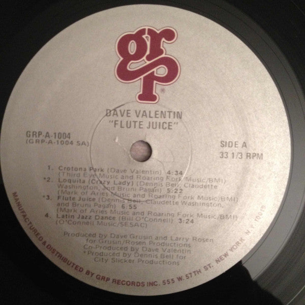 Dave Valentin : Flute Juice (LP, Album, RP)
