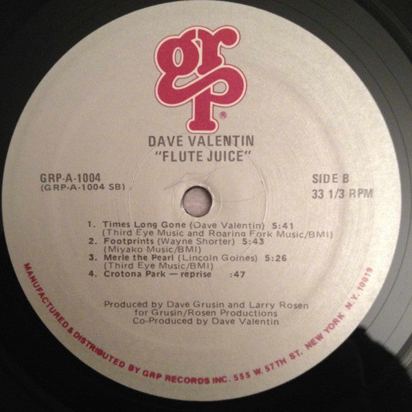 Dave Valentin : Flute Juice (LP, Album, RP)