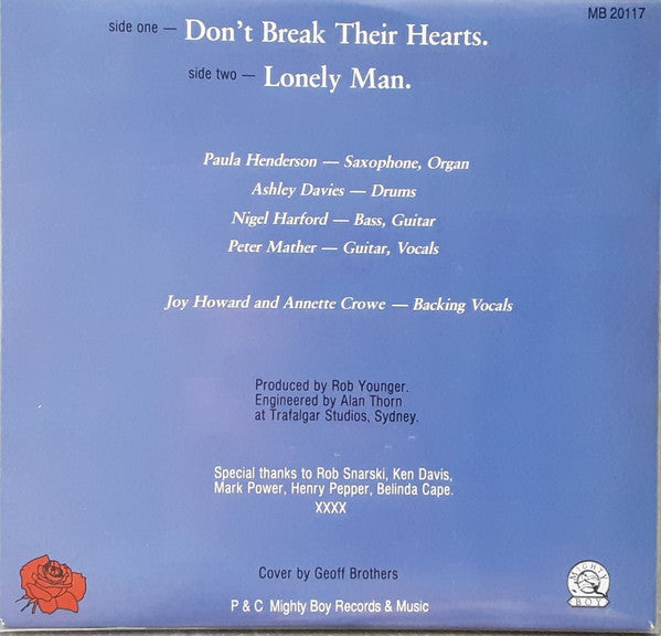 White Cross (2) : Don't Break Their Hearts (7", Single)