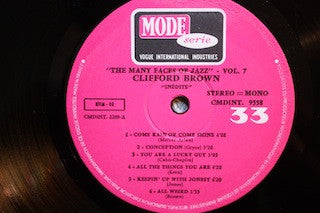 Clifford Brown : Inédits (LP, Comp)
