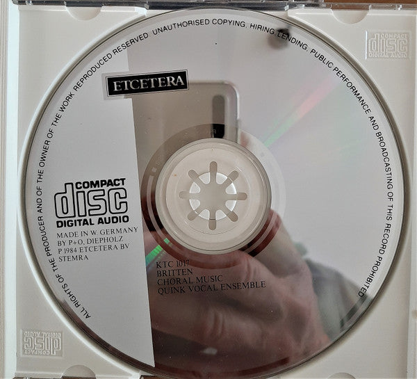 Benjamin Britten - Vocal Ensemble Quink : Hymn To St. Cecelia / Sacred And Profane (CD)