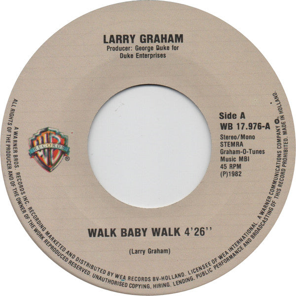 Larry Graham : Walk Baby Walk (7", Single)