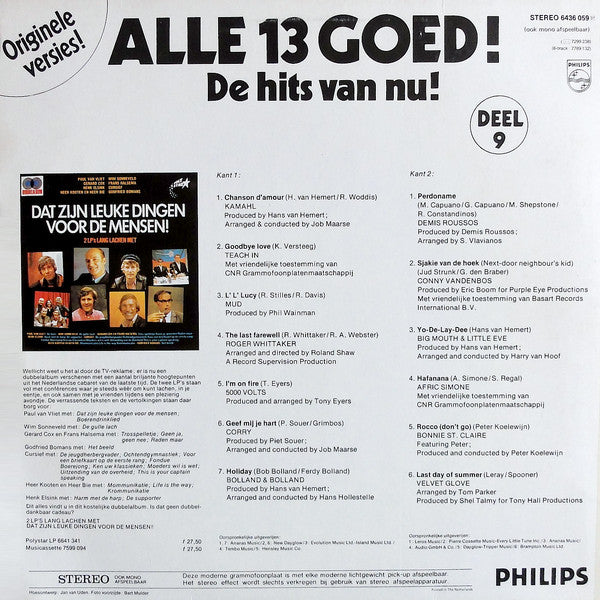 Various : Alle 13 Goed! Deel 9 (LP, Comp)