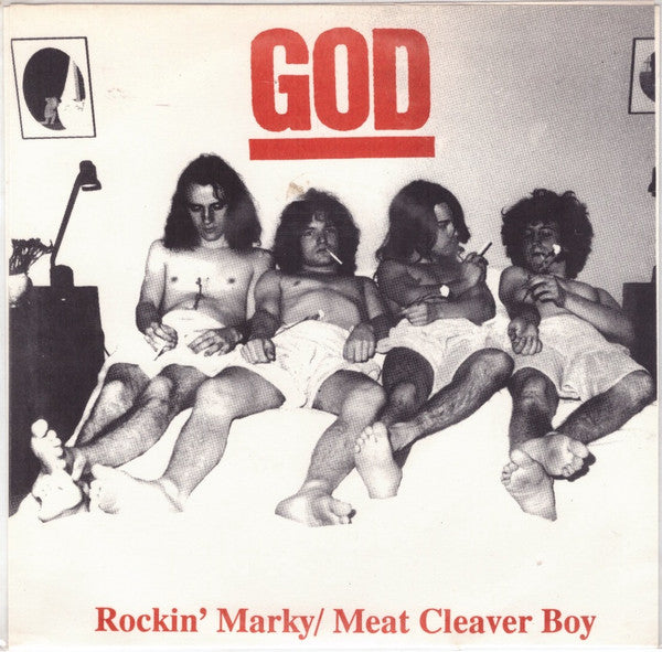 God (6) : Rockin' Marky / Meat Cleaver Boy (7", Single, Yel)