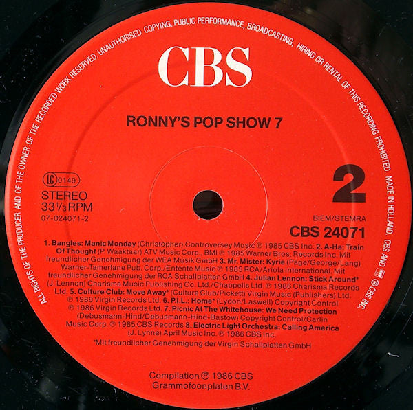 Various : Ronny's Pop Show 7 (LP, Comp)