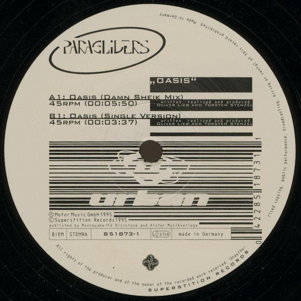 Paragliders : Oasis (12")