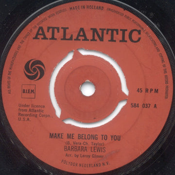 Barbara Lewis : Make Me Belong To You (7")