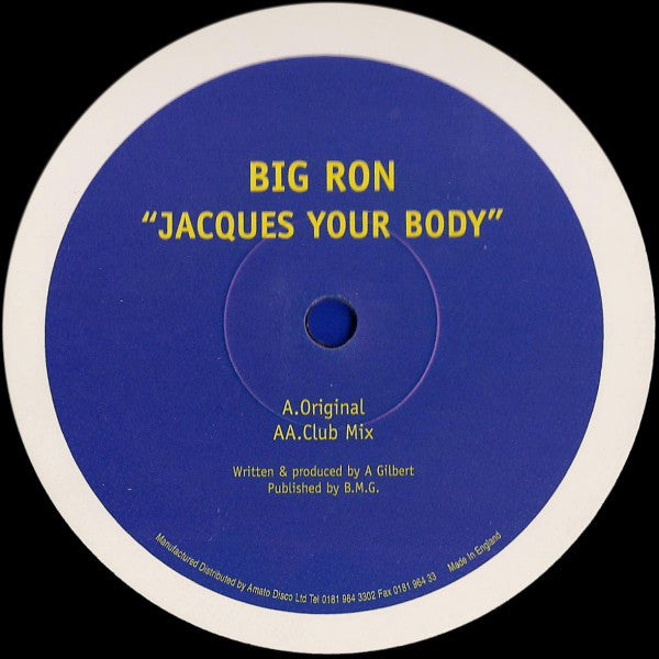 Big Ron : Jacques Your Body (12", Ltd)