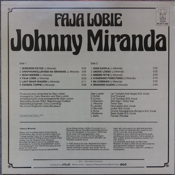 Johnny Miranda : Faja Lobie (LP, Album)