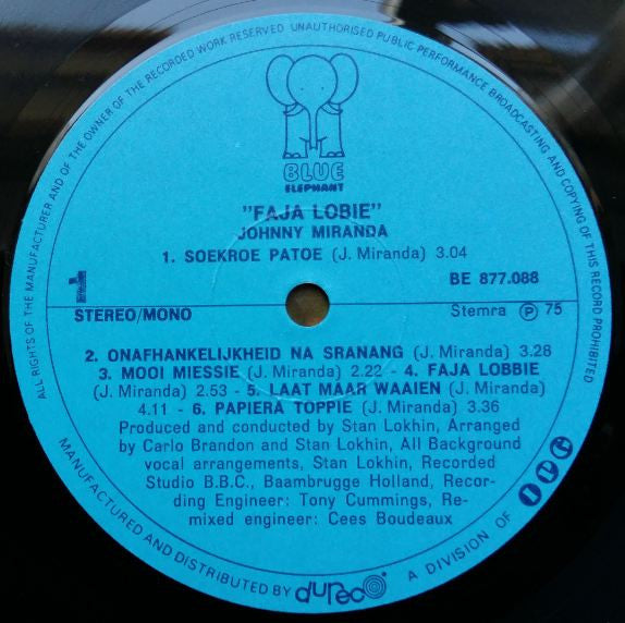 Johnny Miranda : Faja Lobie (LP, Album)