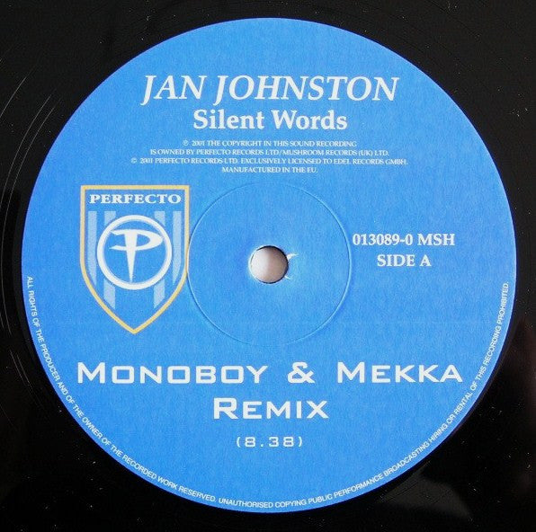Jan Johnston : Silent Words (12")