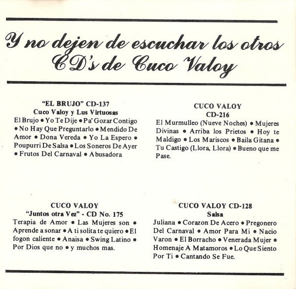 Cuco Valoy : Sonero (CD, Comp)