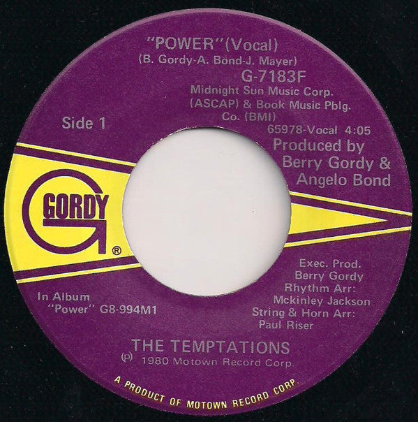 The Temptations : Power (7", Single)