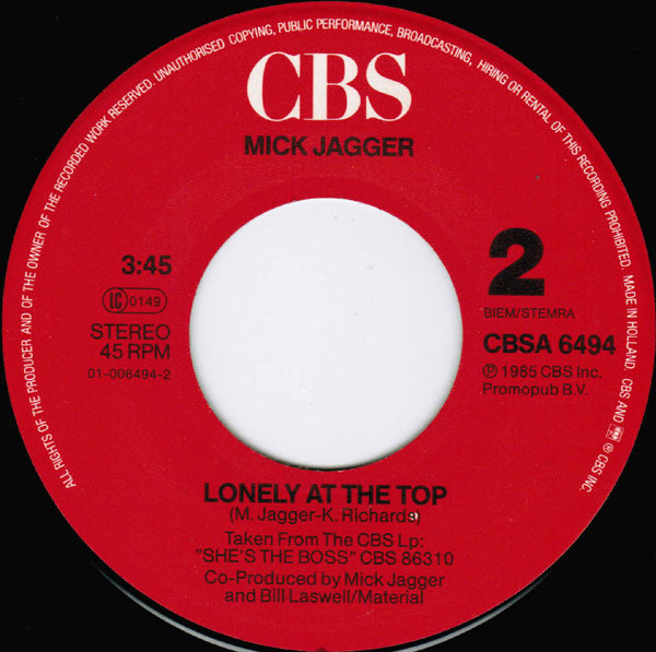 Mick Jagger : Hard Woman (7", Single)