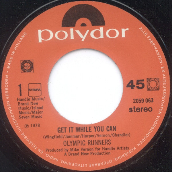 Olympic Runners : Get It While You Can (7")