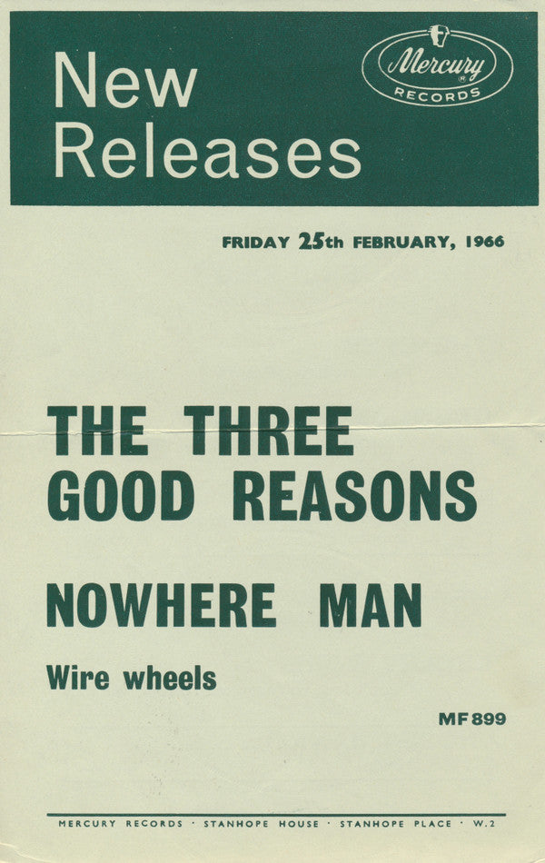 Three Good Reasons : Nowhere Man (7", Single)
