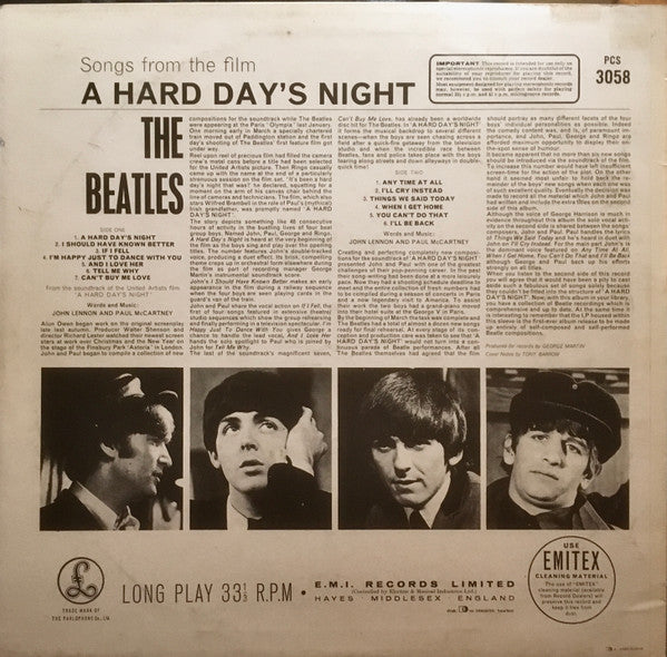 The Beatles : A Hard Day's Night (LP, Album, Fli)