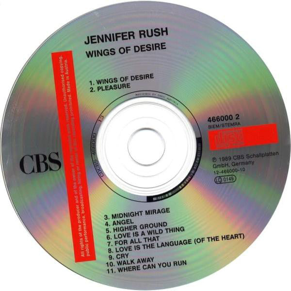 Jennifer Rush : Wings Of Desire (CD, Album)