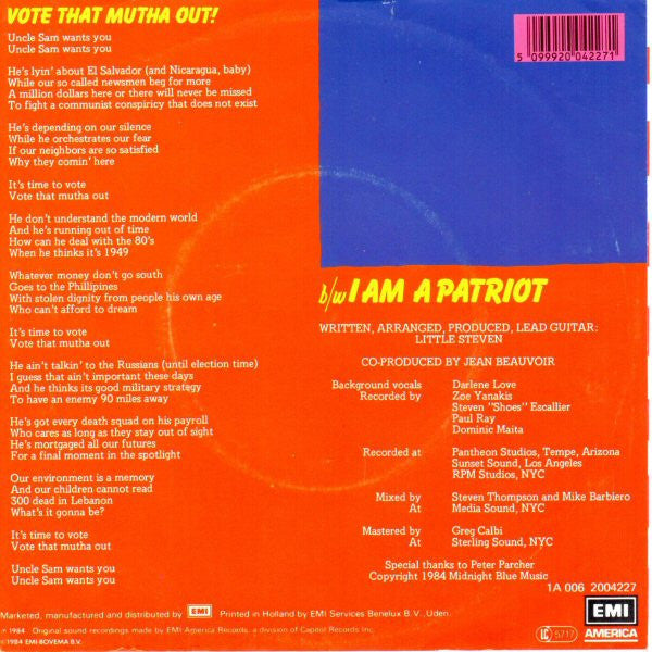 Little Steven : Vote That Mutha Out! (7", Single)