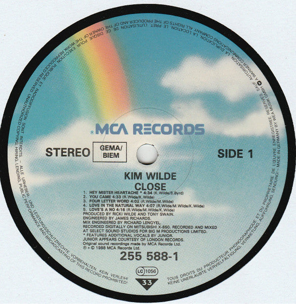 Kim Wilde : Close (LP, Album)