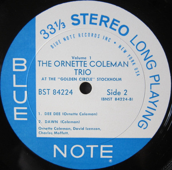 The Ornette Coleman Trio : At The "Golden Circle" Stockholm - Volume One (LP, Album)