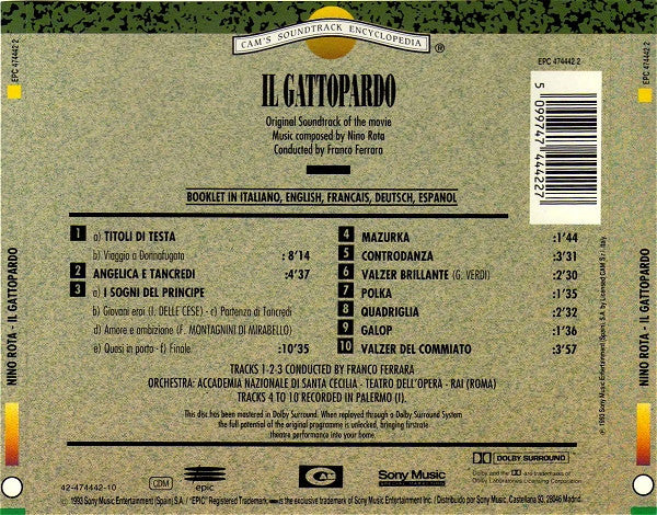 Nino Rota : Il Gattopardo (CD, Album, RE, RM)