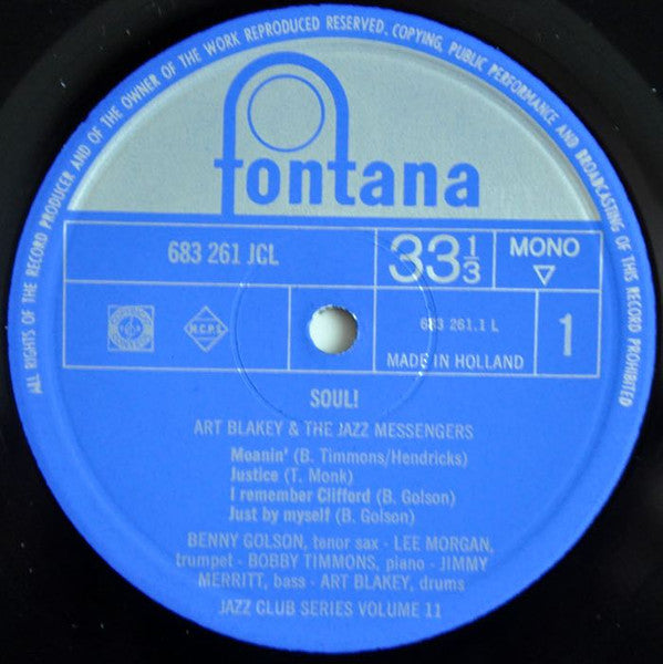 Art Blakey : Soul! (LP, Album, Mono, RE)