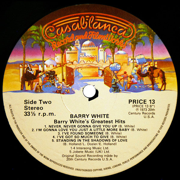 Barry White : Greatest Hits (LP, Comp, RE)