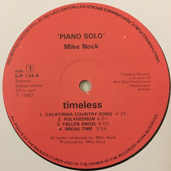 Mike Nock : Piano Solos (LP, Album)