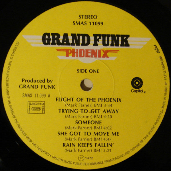 Grand Funk Railroad : Phoenix (LP, Album, Gat)