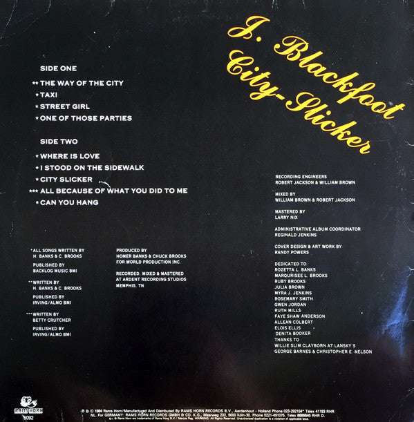 J. Blackfoot : City Slicker (LP, Album)