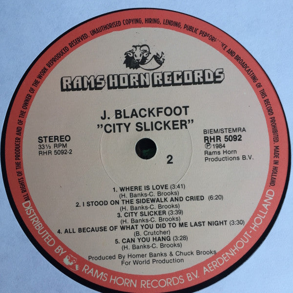 J. Blackfoot : City Slicker (LP, Album)
