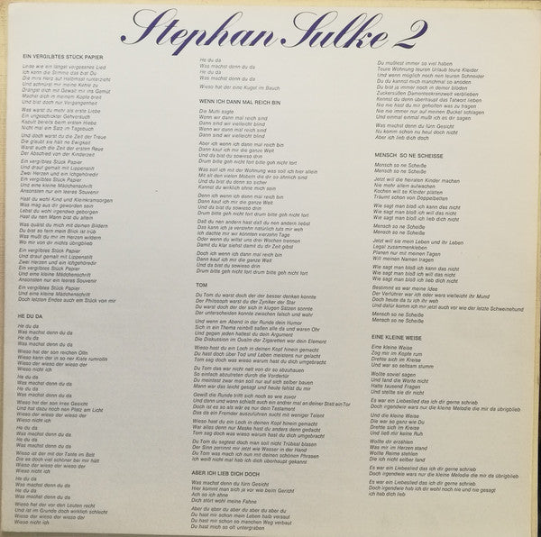Stephan Sulke : Stephan Sulke 2 (LP, Album)