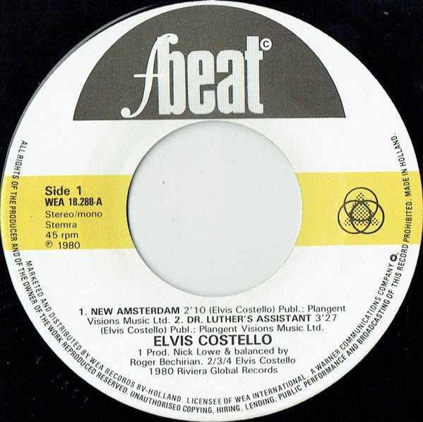 Elvis Costello : New Amsterdam (7", EP)