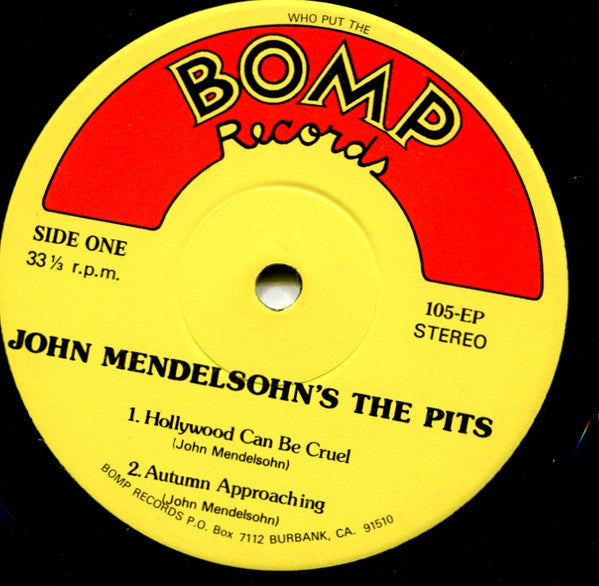 John Mendelsohn's The Pits : John Mendelsohn's The Pits (7", EP)