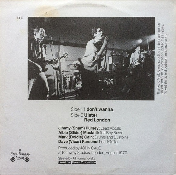 Sham 69 : I Don't Wanna (12", Single)