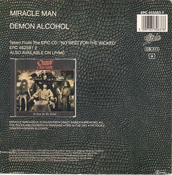 Ozzy Osbourne : Miracle Man (7", Single)