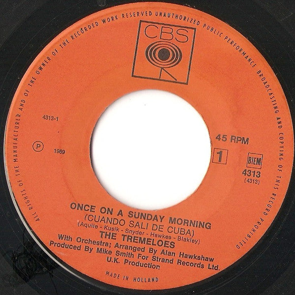 The Tremeloes : Once On A Sunday Morning (7", Single)
